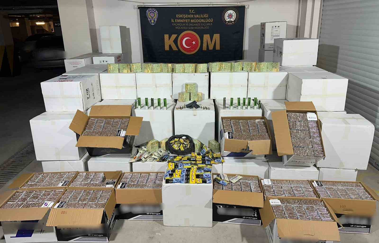 Eskişehir’de 1 milyon TL değerinde tütün ürünü ele geçirilirdi